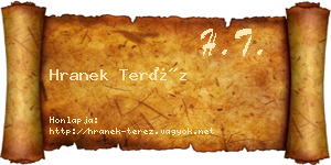 Hranek Teréz névjegykártya